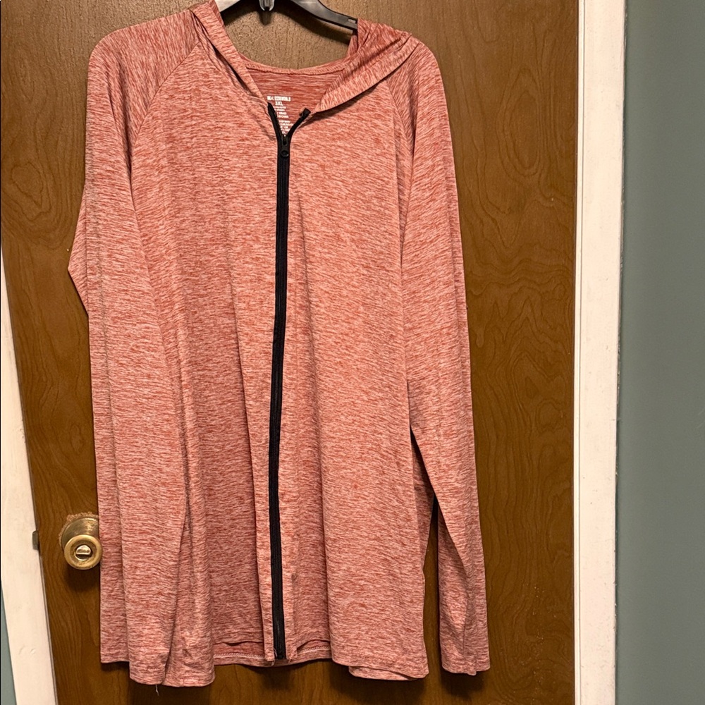 Real Essentials Heathered zip up Lightweight Dry-Fit Hoodie Size 3X